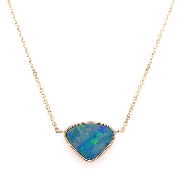 14k Yellow Gold Opal Doublet Necklace Dickinson Jewelers Dunkirk, MD