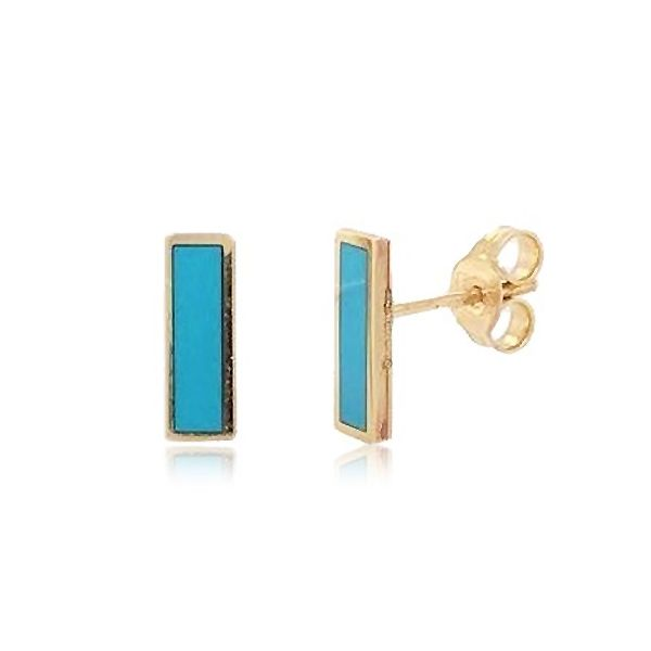 14k Yellow Gold Turquoise Earrings Dickinson Jewelers Dunkirk, MD