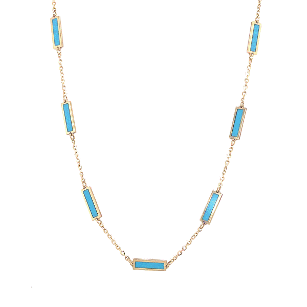 14k Yellow Gold Turquoise Necklace Dickinson Jewelers Dunkirk, MD