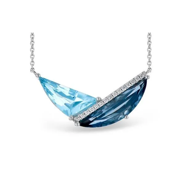 14k White Gold Blue Topaz Necklace Dickinson Jewelers Dunkirk, MD