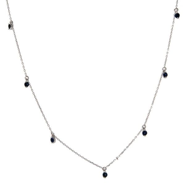 14k White Gold Sapphire Necklace Dickinson Jewelers Dunkirk, MD