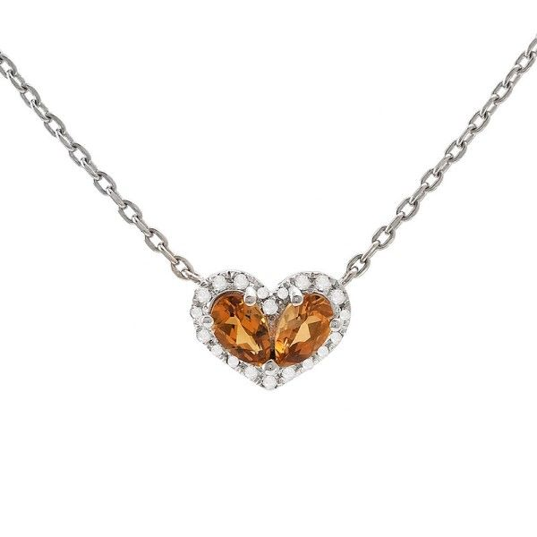 Sterling Silver Citrine Heart Necklace Dickinson Jewelers Dunkirk, MD