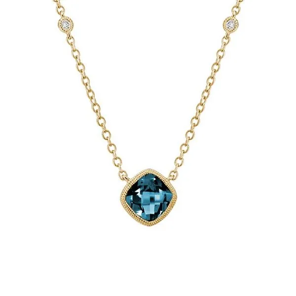 14k Yellow Gold London Blue Topaz Necklace Dickinson Jewelers Dunkirk, MD