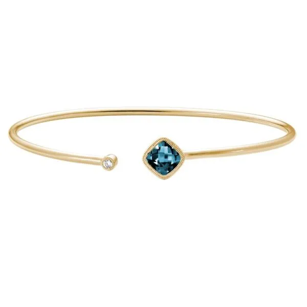 14k Yellow Gold London Blue Topaz Bangle Bracelet Dickinson Jewelers Dunkirk, MD