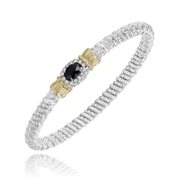 14k Yellow Gold and Sterling Silver Black Onyx Bracelet Dickinson Jewelers Dunkirk, MD