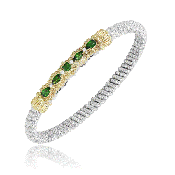 14k Yellow Gold And Sterling Silver Chrome Diopside Bracelet Dickinson Jewelers Dunkirk, MD