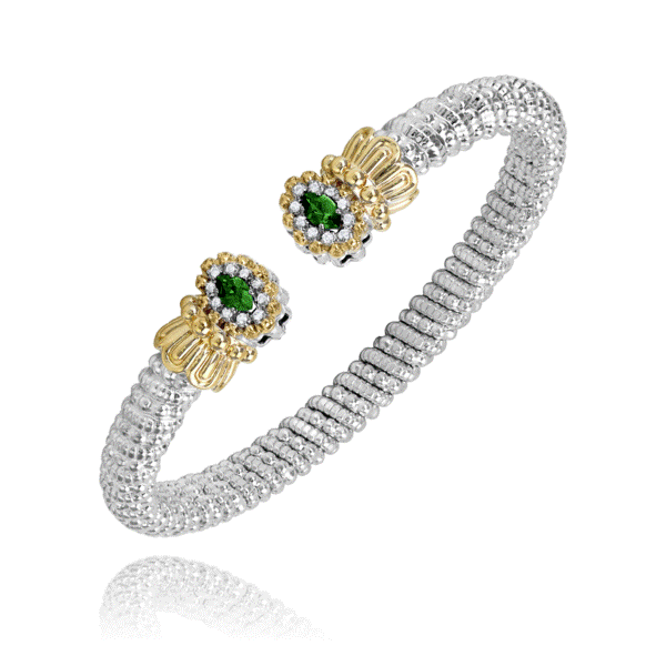 14k Yellow Gold And Sterling Silver Chrome Diopside Bracelet Dickinson Jewelers Dunkirk, MD