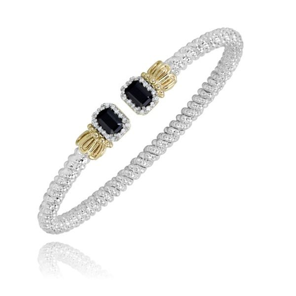 14k Yellow Gold and Sterling Silver Black Onyx Bracelet Dickinson Jewelers Dunkirk, MD