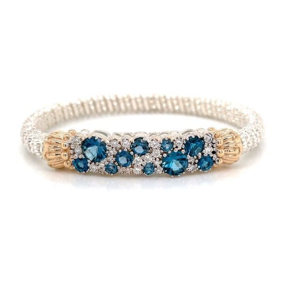 14k Yellow Gold and Sterling Silver London Blue Topaz Bracelet Dickinson Jewelers Dunkirk, MD