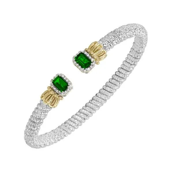 14k Yellow Gold and Sterling Silver Chrome Diopside Bracelet Dickinson Jewelers Dunkirk, MD
