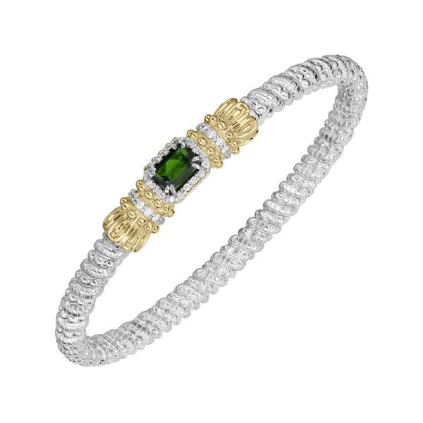 14k Yellow Gold and Sterling Silver Chrome Diopside Bracelet Dickinson Jewelers Dunkirk, MD