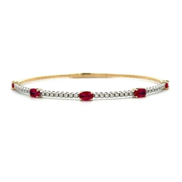 14k Yellow-White Gold Ruby and Diamond Bracelet Dickinson Jewelers Dunkirk, MD