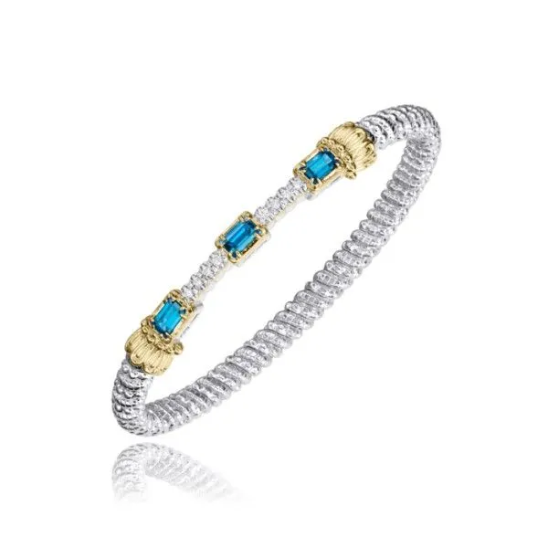 14k Yellow Gold and Sterling Silver Swiss Blue Topaz Bracelet Dickinson Jewelers Dunkirk, MD