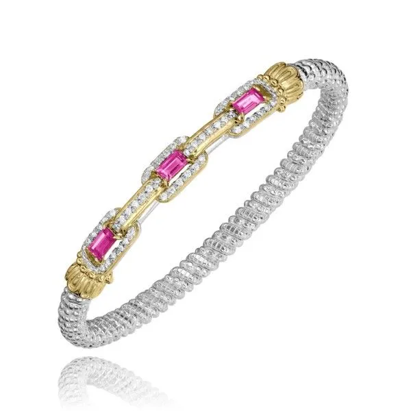 14k Yellow Gold and Sterling Silver Pink Topaz Bracelet Dickinson Jewelers Dunkirk, MD