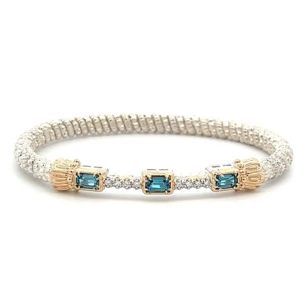 14K Yellow and Sterling Silver London Blue Topaz Beaded Bracelet Dickinson Jewelers Dunkirk, MD