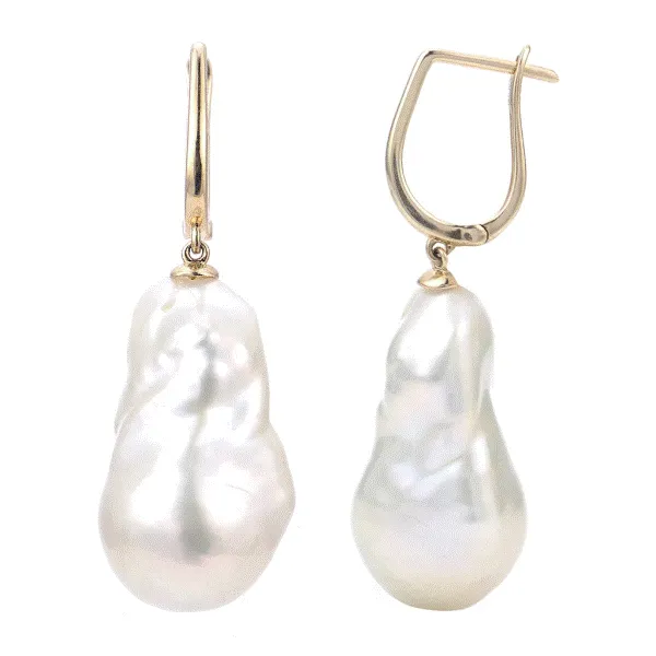 14k Yellow Gold Baroque Pearl Earrings Dickinson Jewelers Dunkirk, MD