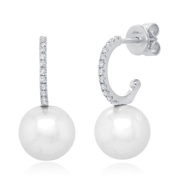 14k White Gold Pearl Earrings Dickinson Jewelers Dunkirk, MD