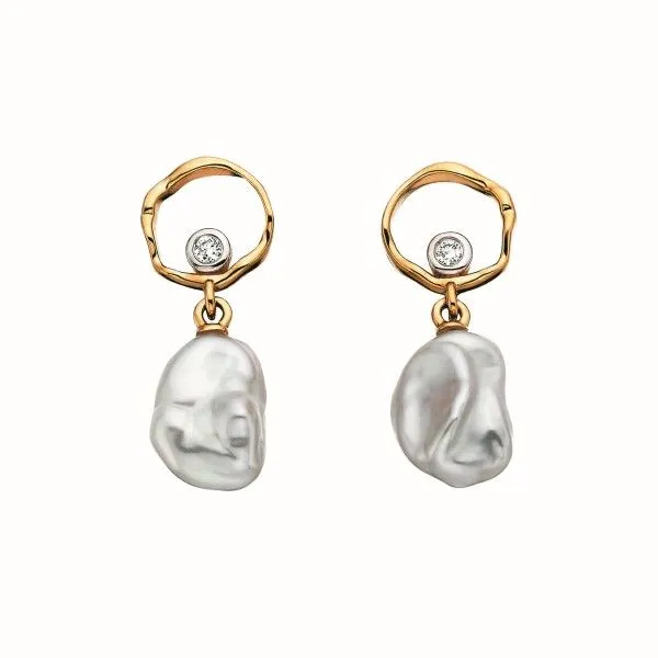10Kt Yellow Gold Keshi Pearl Earrings Dickinson Jewelers Dunkirk, MD