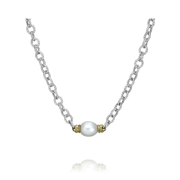14k Yellow Gold and Sterling Silver Pearl Necklace Dickinson Jewelers Dunkirk, MD