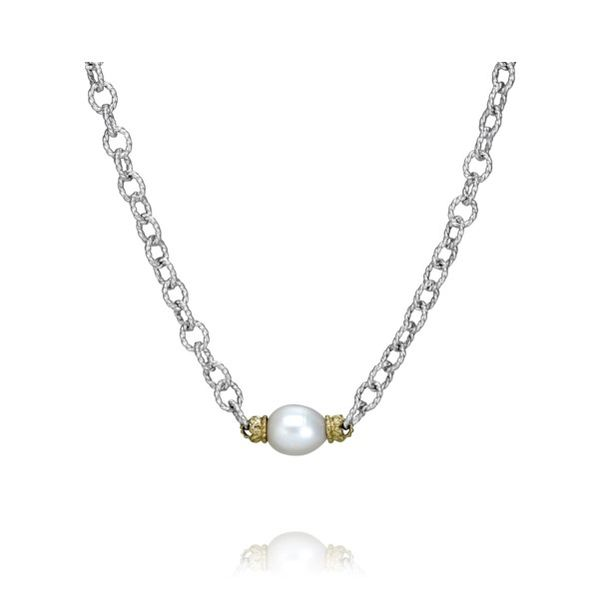 14k Yellow Gold and Sterling Silver Pearl Necklace Dickinson Jewelers Dunkirk, MD