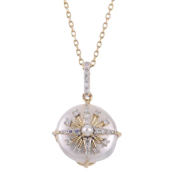 Coin Pearl Sunburst Pendant Dickinson Jewelers Dunkirk, MD