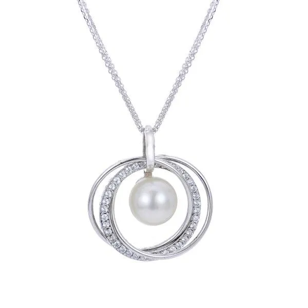 Sterling Silver Circle Pearl Pendant Dickinson Jewelers Dunkirk, MD