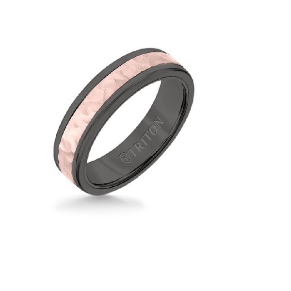 14k Rose Gold And Black Tungsten Carbide Band Dickinson Jewelers Dunkirk, MD