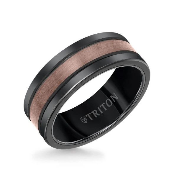 Black And Espresso Tungsten Carbide Band Dickinson Jewelers Dunkirk, MD