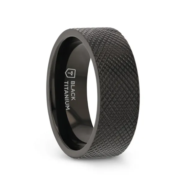 Flat Black Titanium Wedding Band Dickinson Jewelers Dunkirk, MD