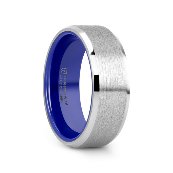 Tungsten Ring with Blue Ceramic Dickinson Jewelers Dunkirk, MD