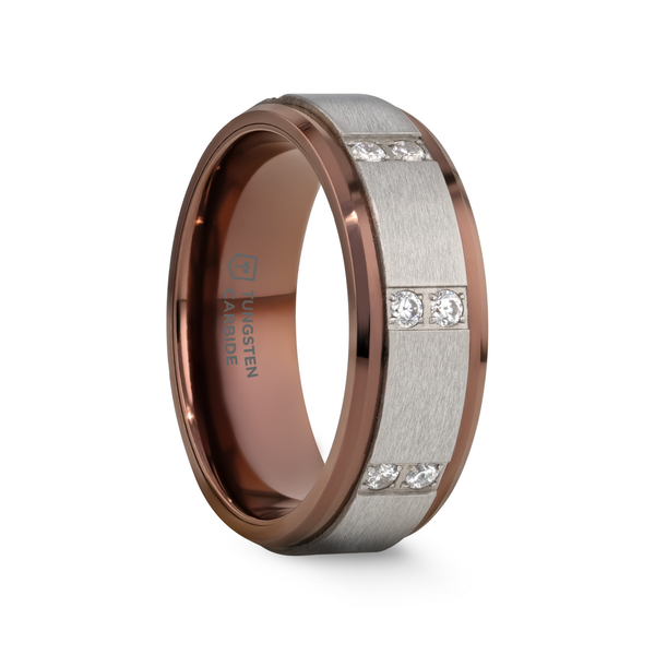 Raised Center Brushed Espresso Tungsten Wedding Band Dickinson Jewelers Dunkirk, MD