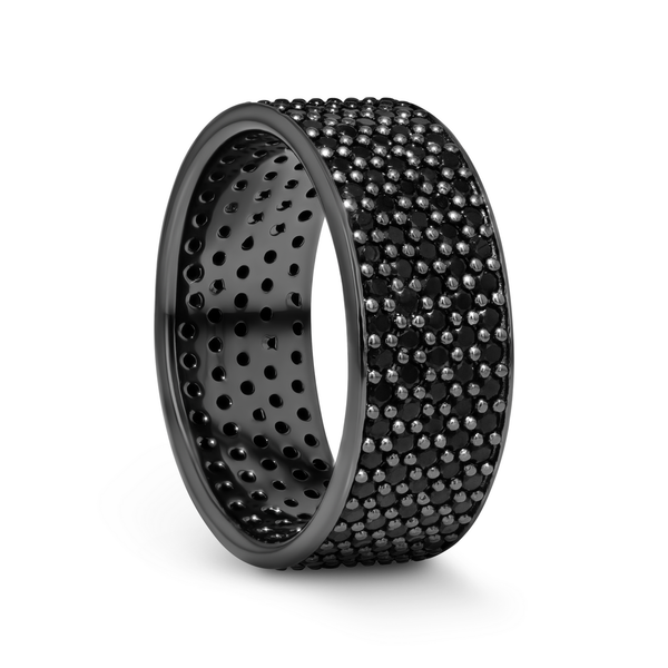 Sterling Silver Wedding Band with Black Spinel Dickinson Jewelers Dunkirk, MD