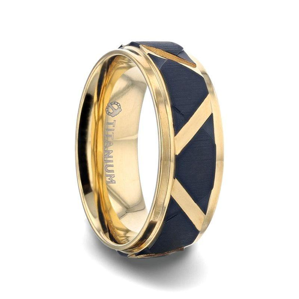 Yellow Gold Titanium Men's Wedding Band Dickinson Jewelers Dunkirk, MD