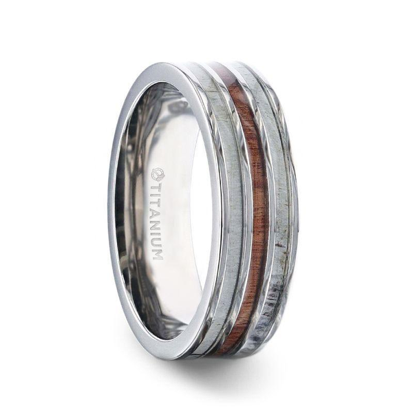 Wood Inlaid Titanium Men's Wedding Ring Dickinson Jewelers Dunkirk, MD