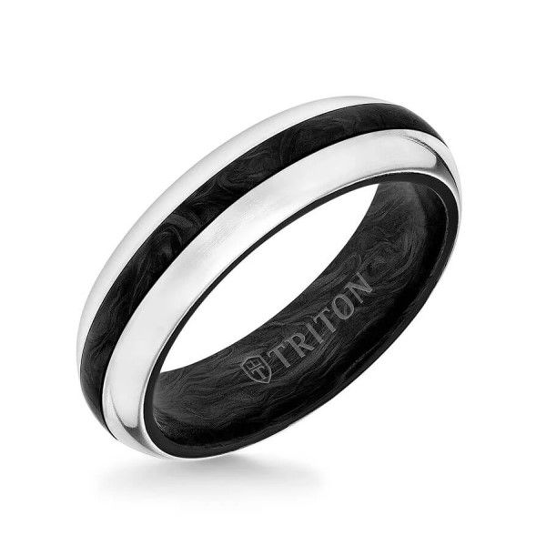 Domed Titanium And Forged Carbon Fiber Band Dickinson Jewelers Dunkirk, MD