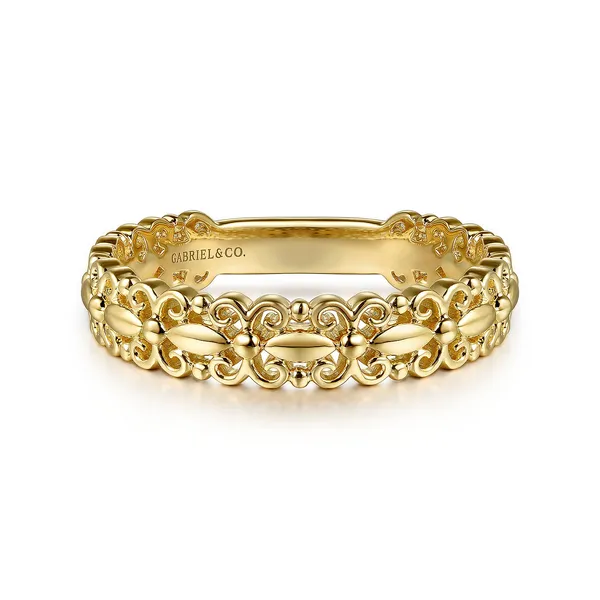14Kt Yellow Scrollwork Stackable Fashion Ring Dickinson Jewelers Dunkirk, MD