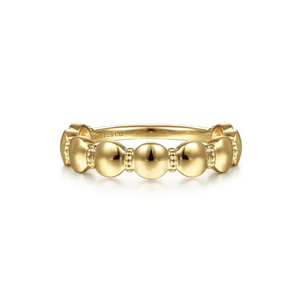 14K Yellow Gold Bujukan Round Station Stackable Fashion Ring Dickinson Jewelers Dunkirk, MD