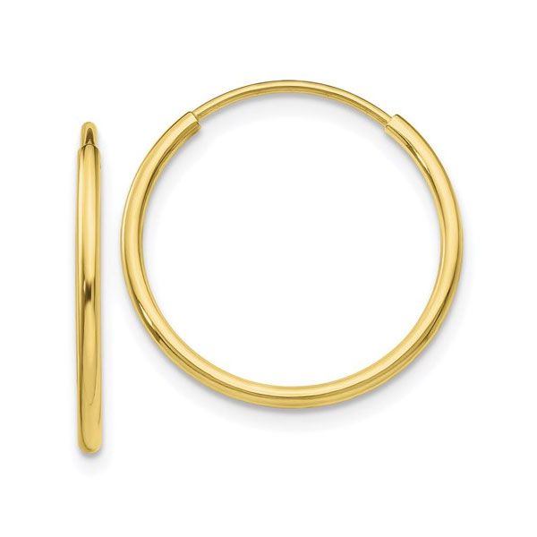 10k Yellow Gold Endless Tube Hoop Earrings Dickinson Jewelers Dunkirk, MD