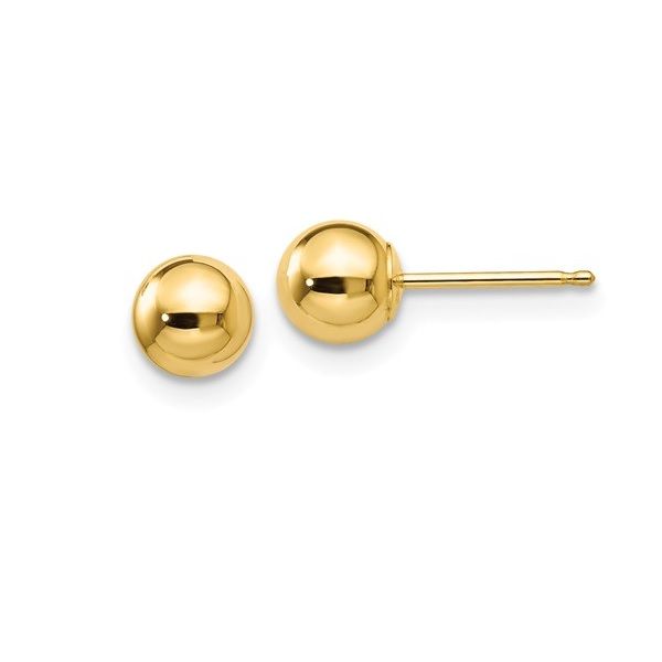 14k Yellow Gold Polished 5mm Ball Post Earrings Dickinson Jewelers Dunkirk, MD