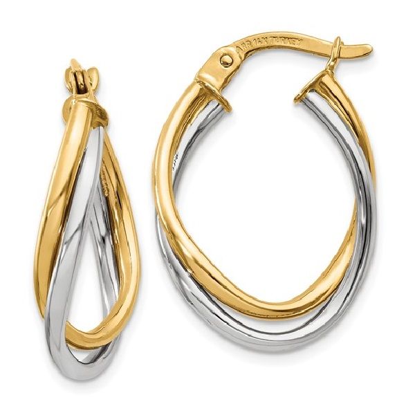14k White-Yellow Gold Hoop Earrings Dickinson Jewelers Dunkirk, MD