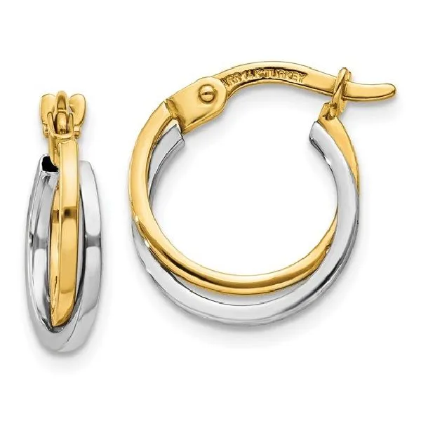 14k White-Yellow Gold Hoop Earrings Dickinson Jewelers Dunkirk, MD