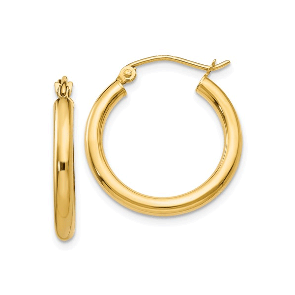 14k Yellow Gold Polished Hoop Earrings Dickinson Jewelers Dunkirk, MD