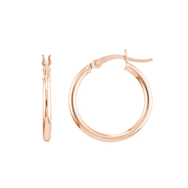 14Kt Rose Gold Round Tube Hoop Earrings Dickinson Jewelers Dunkirk, MD