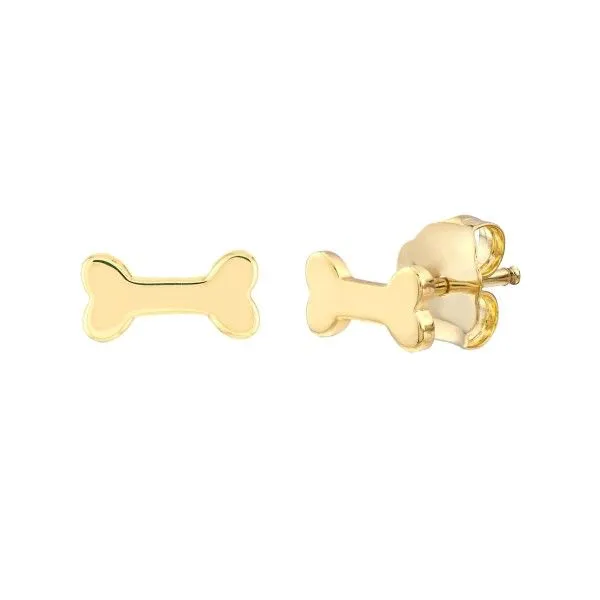 14Kt Yellow Gold Dog Bone Post Earrings Dickinson Jewelers Dunkirk, MD