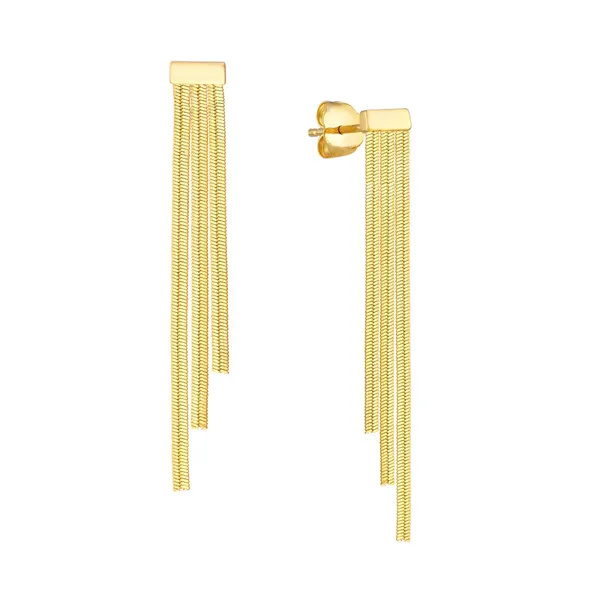 14Kt Yellow Gold Ascending Triple Snake Chain Post Earrings Dickinson Jewelers Dunkirk, MD