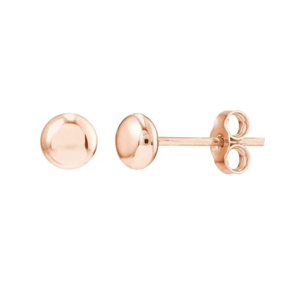 14Kt Rose Gold Flat Round Pebble Post Earrings Dickinson Jewelers Dunkirk, MD