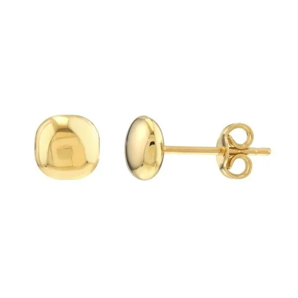 14Kt Yellow Gold Cushion Pebble Post Earrings Dickinson Jewelers Dunkirk, MD