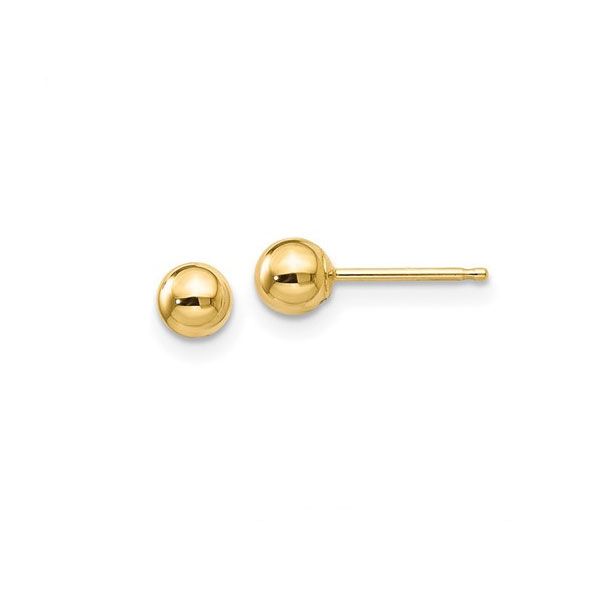 14Kt Yellow Gold Polished 4mm Ball Post Earrings Dickinson Jewelers Dunkirk, MD