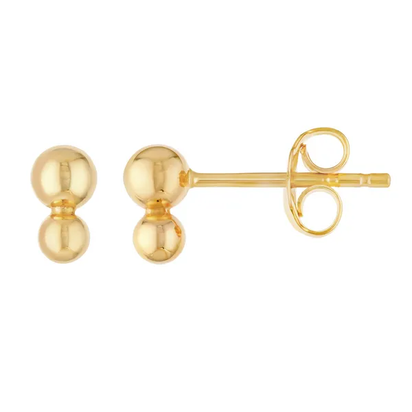 14Kt Yellow Double Ball Post Earrings Dickinson Jewelers Dunkirk, MD