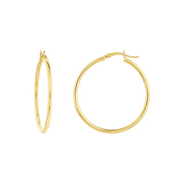 14Kt Yellow Round Tube Polished Hoop Earrings Dickinson Jewelers Dunkirk, MD